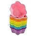 Freshware 12-Pack Silicone 6-Star Reusable Cupcake and Muffin Baking Cup, Six Vibrant Colors