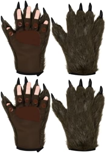 Amazon.com: PENINSULA LOVE Hairy Bear Paw Gloves Furry Animal Claw