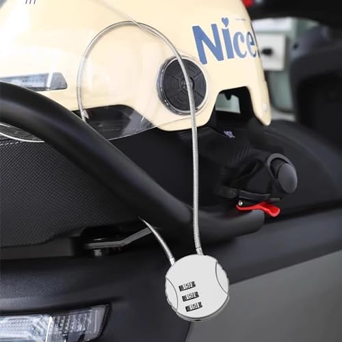 4 Pieces Steel Cable Lock with Combination, 3 Digit Combination Padlocks, Long Rope Padlock, Small Suitcase Padlocks for Aircraft (2 Sizes)