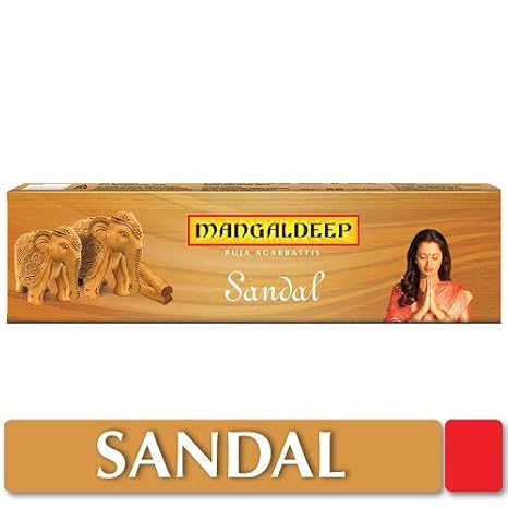 Mangaldeep Sandal Agarbatti - Pack of 84 Sticks