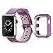 MAIRUI Compatible with Apple Watch Band Case 38mm Protector Bumper Cover Rugged with Silicone Strap Wristband for Apple Watch Series 3/2/1, iWatch Sport/Edition (Purple)