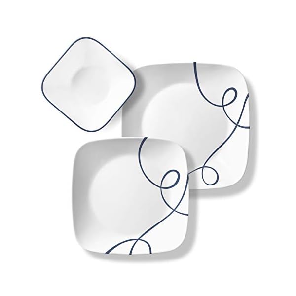 Corelle Service for 6, Chip Resistant Dinnerware Set, 18Piece, Lia The Home Kitchen Store