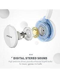 Auriculares Mpow USB con micrófono cancelación de ruido, ligeros, 1 8 pulgadas, auriculares para computadora, Skype, inar, teléfono, centro de llamadas, 4 Blanco