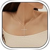 HZMAN Cross Necklace for Women 18K Gold Plated Brass Crystal Cross Pendant Minimalist Trendy Jewelry Gift