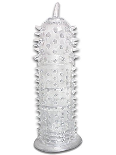 XIKEZAN Crystal Soft Silicone Penis Extender Enlarger Sleeve Condom Sexual Delay Ejaculation Sex Toys Stimulator for Men + Free Lubricant(B)