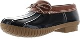 AXNY Dylan-10 Women's Two Tone Bow Accents Slip-On Rain Loafer Flat Duck Shoes