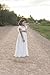 Flower Girl Dress First Communion Dress Flutter Sleeves A-line Ivory Size 6