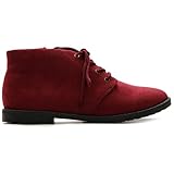 Ollio Women's Flat Shoe Classic Lace Up Zip Faux Suede Oxford