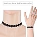 Prohouse(TM) Womens Vintage Black Lace Daisy Punk Gothic Tattoo Choker Necklace and Bracelet-4 Sets