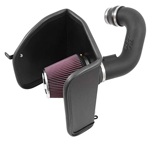 K&N Cold Air Intake Kit with Washable Air Filter:  2015-2016 Chevy/GMC (Colorado, Canyon) 3.6L V6,  Black HDPE Tube with Red Oiled Filter, 63-3088