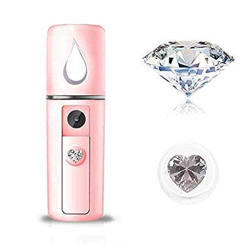 YDI Nano Facial Spray, Steamer Mist Spray Eyelash Extensions Cleaning Pores Water SPA Moisturizing Hydrating Face Sprayer, USB Rechargeable Mini Beauty Device - Pink