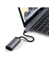 Satechi Type C Gigabit Ethernet adaptador de aluminio para MacBook, Chromebook, Samsung Galaxy Y Más Dispositivos USB C, Gris espacial