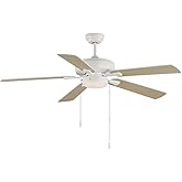 Maxim Super-Max - 5 Blade Ceiling Fan with Light Kit in Contemporary Style-16 Inches Tall and 52 Inches Wide-Matte White Fini