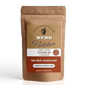 Vitamin B3 Powder – (Nicotinamide) Non Flush – Powerful Antioxidant No Additives (100g)