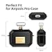 AirPods Pro Case-Airpods Pro Case Cover Keychain Drop Proof (Cute Silicone Skin for AirPods Pro Charging Case) with Fur Ball for Airpods 3 Perfume Bottle Gold with Strap Black(Front LED Visible)