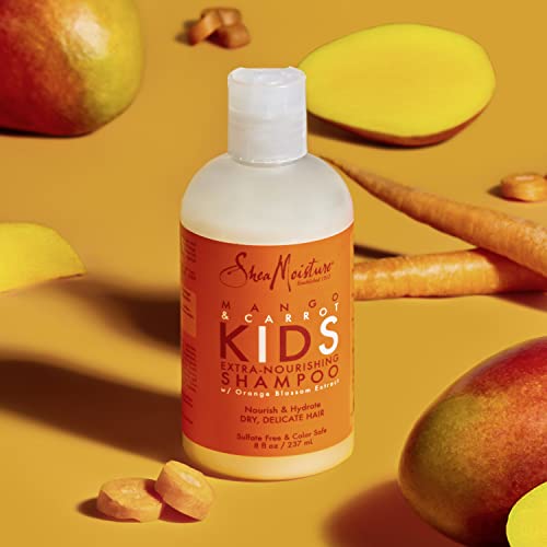 SHEAMOISTURE EXTRA-NOURISHING SHAMPOO HAIR CARE FOR KIDS MANGO CARROT WITH SHEA BUTTER 8 OZ