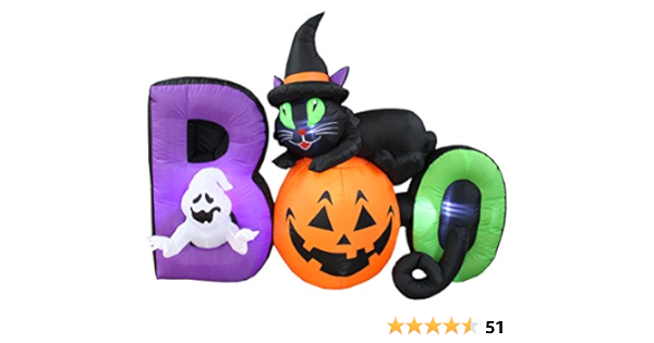 Bzb Goods - 1,8 M De Long - Gonflable - Chat Fantôme Noir - Citrouille -  Décoration D'intérieur Et D'extérieur - Décoration De Vacances - Gonflable  - Pour La Maison Ou La Famille : Amazon.ca: Maison