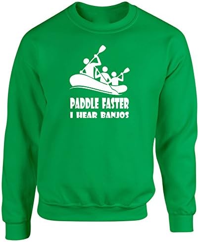 Long Beach Apparel Paddle Faster I Hear Banjos Full Sleeve Men Sweatshirt LG 3XL