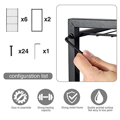 image for HOUSE DAY 6 Tier Shoe Rack Organizer Entryway Shoe Storage, Black Shoe