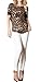 Simply Savvy Co Soft Stylish Comfort Fit Leopard Animal Print Top (Large, Brown)