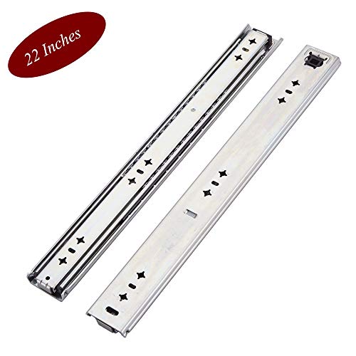 VESLA HOME 1 Pair 22 Inches 210 LB Soft Close Hardware Ball Bearing Side Mount Full Extension Drawer Slides, Heavy Duty Slides - Thumbnail 7