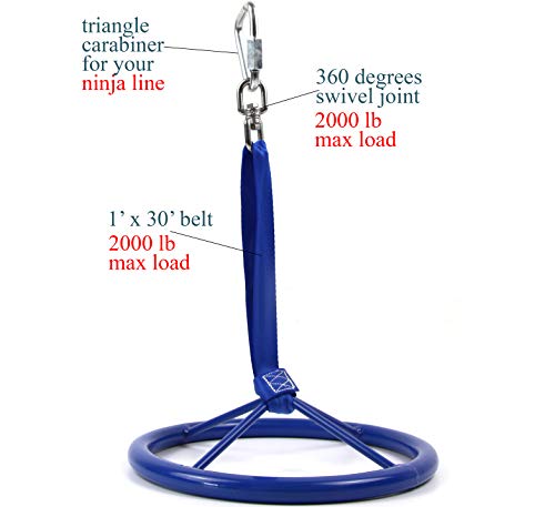 Cateam Ninja line Spinner Wheel with 360 Degrees Rotating Joint and ninjaline Carabiner - 360 Degrees Rotating Accessory for Your Obstacle Course