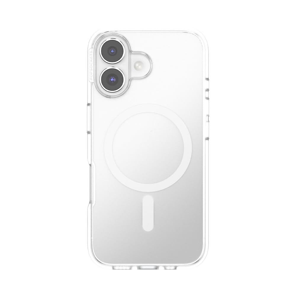 PopSockets iPhone 16 Case Compatible with MagSafe, Phone Case for iPhone 16, Wireless Charging Compatible, Case Only - Clear