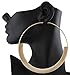 Goldtone Spring Style Extra Large 5 Inch Hoop Earrings (E-827)