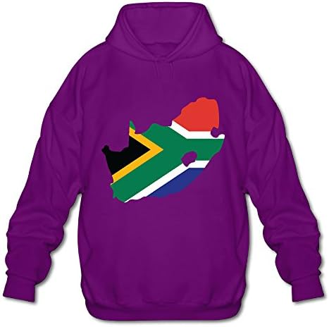 Men's South Africa Map Flag Hooded Sweatshirt Purple