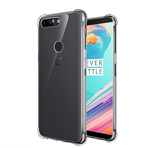 Tarkan Shock Proof [Bumper Corners with Air Cushion Technology] Protective Back Case Cover for OnePlus 5T (Transparent)