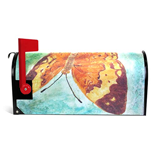 LORVIES Watercolor Paint Butterfly Magnetic Mailbox Cover Standard Size 20.8 x 18 Inch