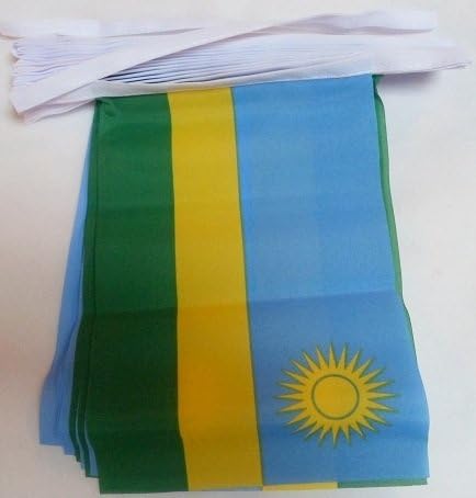 AZ FLAG - Rwanda Bunting Flag - 40 Ft Garland with 20 Rwandan Flags 18'' x 12'' - 100% Polyester String Pennant - 12 meters