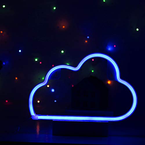 LED Neon Signs Blue Cloud Wall Decorative Night Light for Kids Bedroom Battery and USB Powered Home Decor Neon Light Birthday Gift(NECLDB) - Thumbnail 3