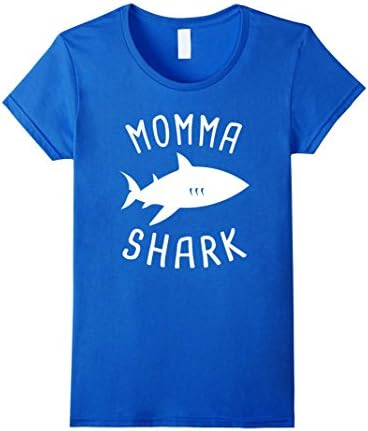 Womens Momma Shark Matching Family Tribe - Summer Beach T-Shirt Medium Royal Blue