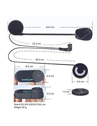 freedconn T Comvb Casco de motocicleta de comunicación de comunicación auricular bluetooth altavoz para moto equitación esquí 2   3 Riders Full Duplex manos libres BT 800 M 500 M 0.3mi (1 Unidad con cable duro), Negro