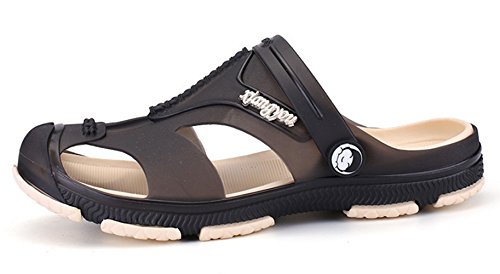 BEFAiR Men's Summer Slip on Mule Sandals Adult's Clogs Beach Sport Slippers (10.5 D(M) US, Black)