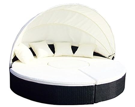 Baidani Gartenmöbel-Sets 10b00002.00001 Designer Rattan Lounge-XXL-Sofa Atlantis, 1 Lounge-Insel, Sonnendach, Sitzazflagen, s