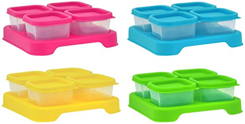 Green Sprouts by i Play. Fresh Baby Food Unbreakable Cubes, Multi-Color, 2 Ounce, 4 Pack