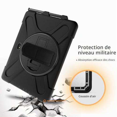 Gerutek Shockproof Case for Samsung Galaxy Tab Active5 Pro/Active 4 Pro/Active Pro (2025/2022/2019), 10.1 Inch, Rugged Case with Rotating Stand, Hand Strap & Shoulder Strap, Pen Holder, Black