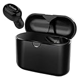 Bluetooth Earbud Mini Wireless Sports Earphone KELODO in-Ear Car Headset Build-in Mic with 20 Hours Play time Charging Box Single Black