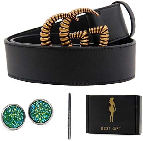 MAKGOT Womens Genuine Leather Belts With Vintage Buckle For Women and Men