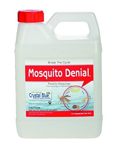 Crystal Blue Mosquito Denial - Prevents Mosquitos from Laying Eggs on Standing Water - 1 Quart Crystal Blue Mosquito Denial - Prevents Mosquitos from Laying Eggs on Standing Water - 1 Quart