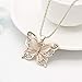 Fashion Women Rose Gold Opal Butterfly Charm Pendant Long Chain Necklace Jewelry by Thimmei