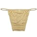 FEESHOW Men's Silky Bugle Pouch Tanga Briefs Bikini Underwear (One Size, Nude)