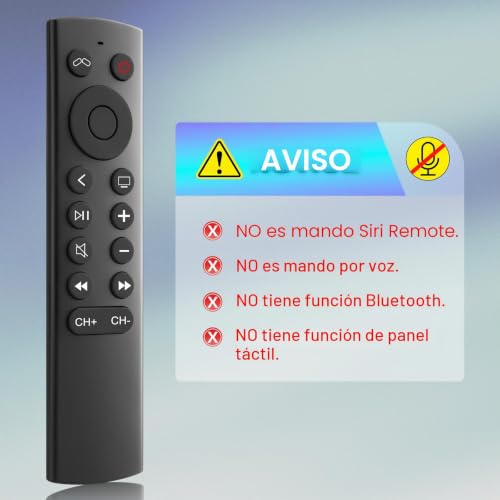 para Mando-Apple-TV, Universal Mando a Distancia para Apple TV 4K/HD (sin Siri ni Control por Voz)