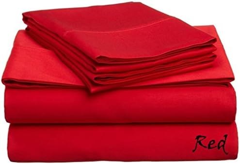 3-Piece Baby Doll Natural Soft Toddler/Cribs Bed Sheet Set 100% Egyptian Cotton Solid Pattern 600-TC ( Red )