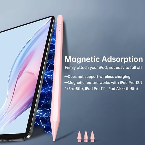 Stylus Pen for iPad A16 Pencil,(2018-2026) Apple Pencil with Palm Rejection,Fast Charge,Tilt Sensitivity,for iPad 11/10/9/8/7/6th Generation, Pro 13"/12.9"/11"/M4, Air 7/6/5/4/3/M3,Mini 5th (pink)