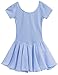 Arshiner Girls Ballet Leotard with Chiffon Tutu Skirt Dance Wear Short Sleeve Toddler Ballerina Outfit Dress Blue