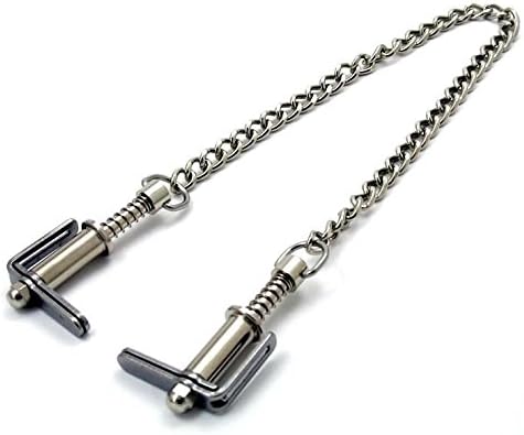 The Bondage Locker Dolphin Nose Nipple Clamps with Chain, Silver