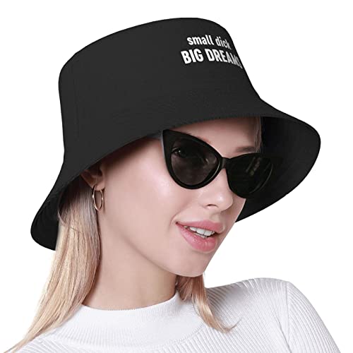 UDTXMPE Small Dick Big Dreams Bucket Hat Black Fashion Sun Hats